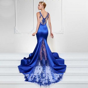 Deep V-Neck Elegant Gowns Sleeveless Long Mermaid Party Dress Women Brief Design Maxi Dress